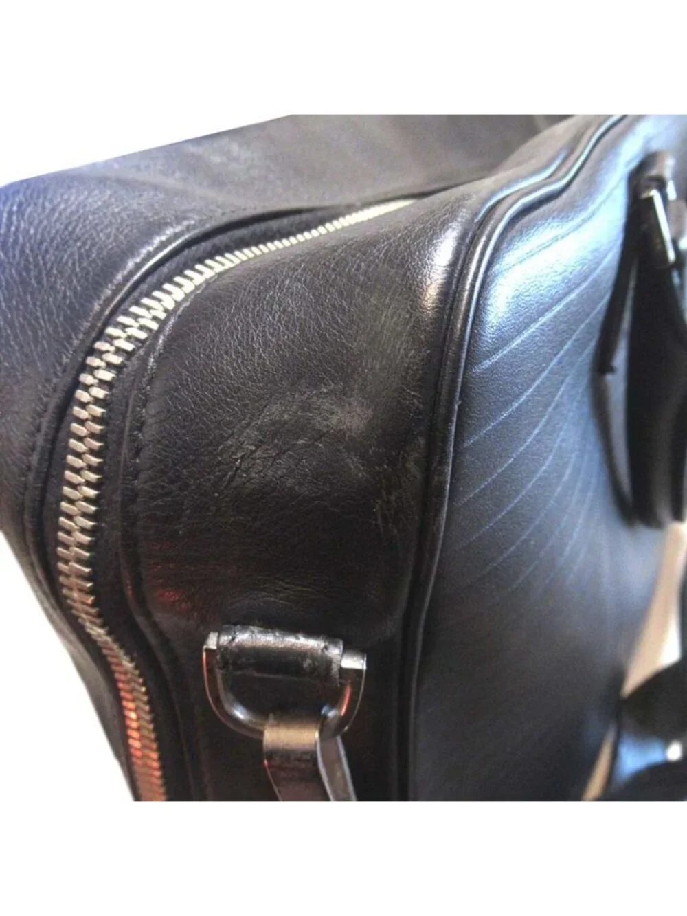 Dior Homme Leather Briefcase Business With PC Pocket Black